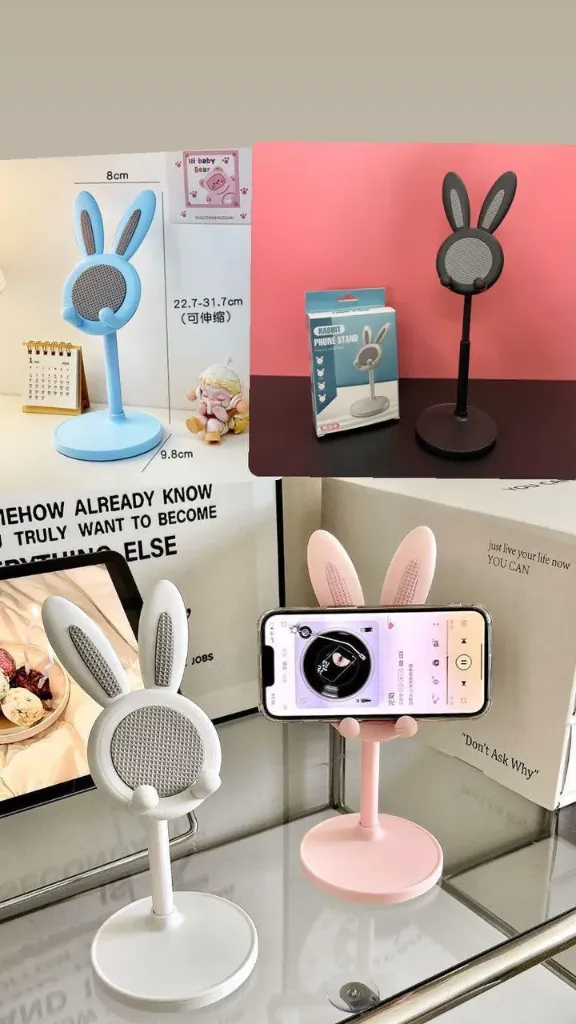 Rabbit Phone Stand (Pink)